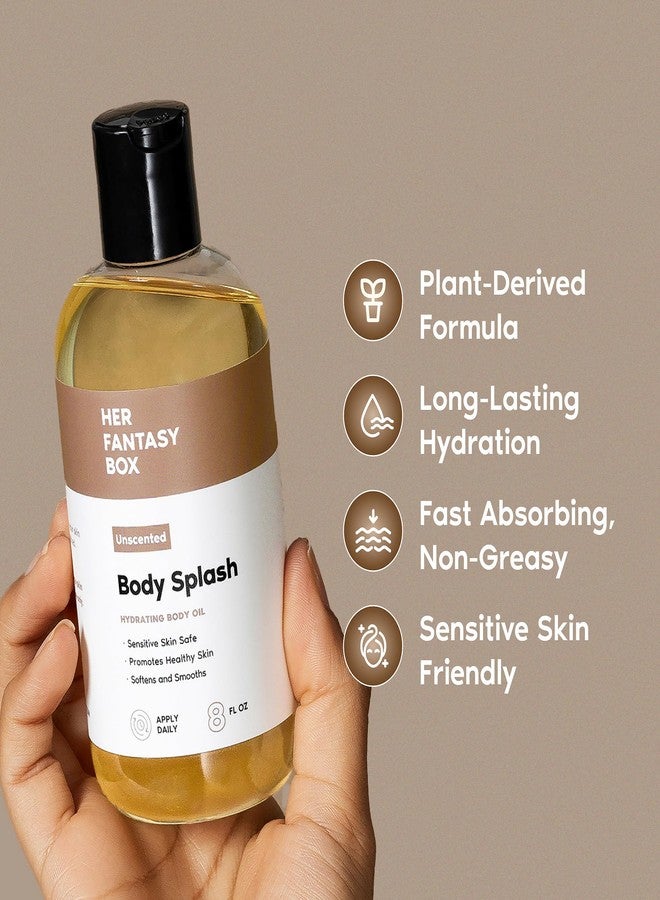 Her Fantasy Box | Body Splash Hydrating Body Oil - Moisturizing, Non-Greasy Formula for Soft, Smooth Skin - All-Natural, Lightweight & Nourishing (8 Fl Oz, Unscented - Image 3