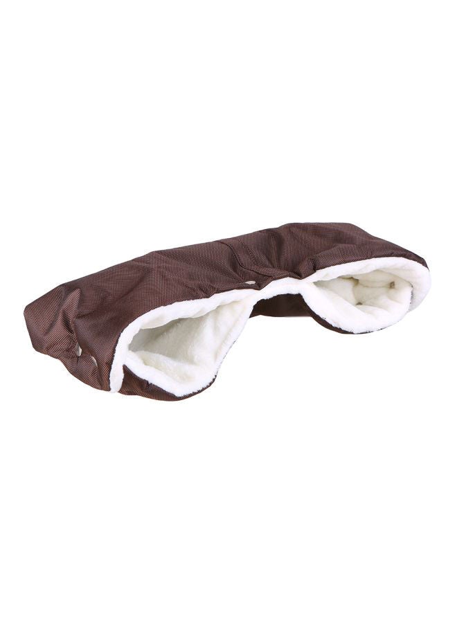 Y&D Stroller Hand Muff Winter Extra Thick Pushchair Gloves Baby Stroller Thick Plush Warm Gloves With Windproof Pram Handlebar For Cold Weather(Dark Brown) - Image 1