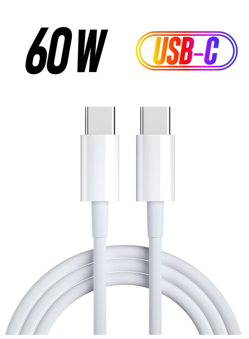 USB Type C Cable 6.56ft / 2m, 60W USB-C to USB-C 2.0 Cable Compatible for iPhone 16/16 Plus/16 Pro/16 Pro Max, iPad Pro/Air, MacBook Pro/Air, Galaxy S24 S23 Ultra - Image 1
