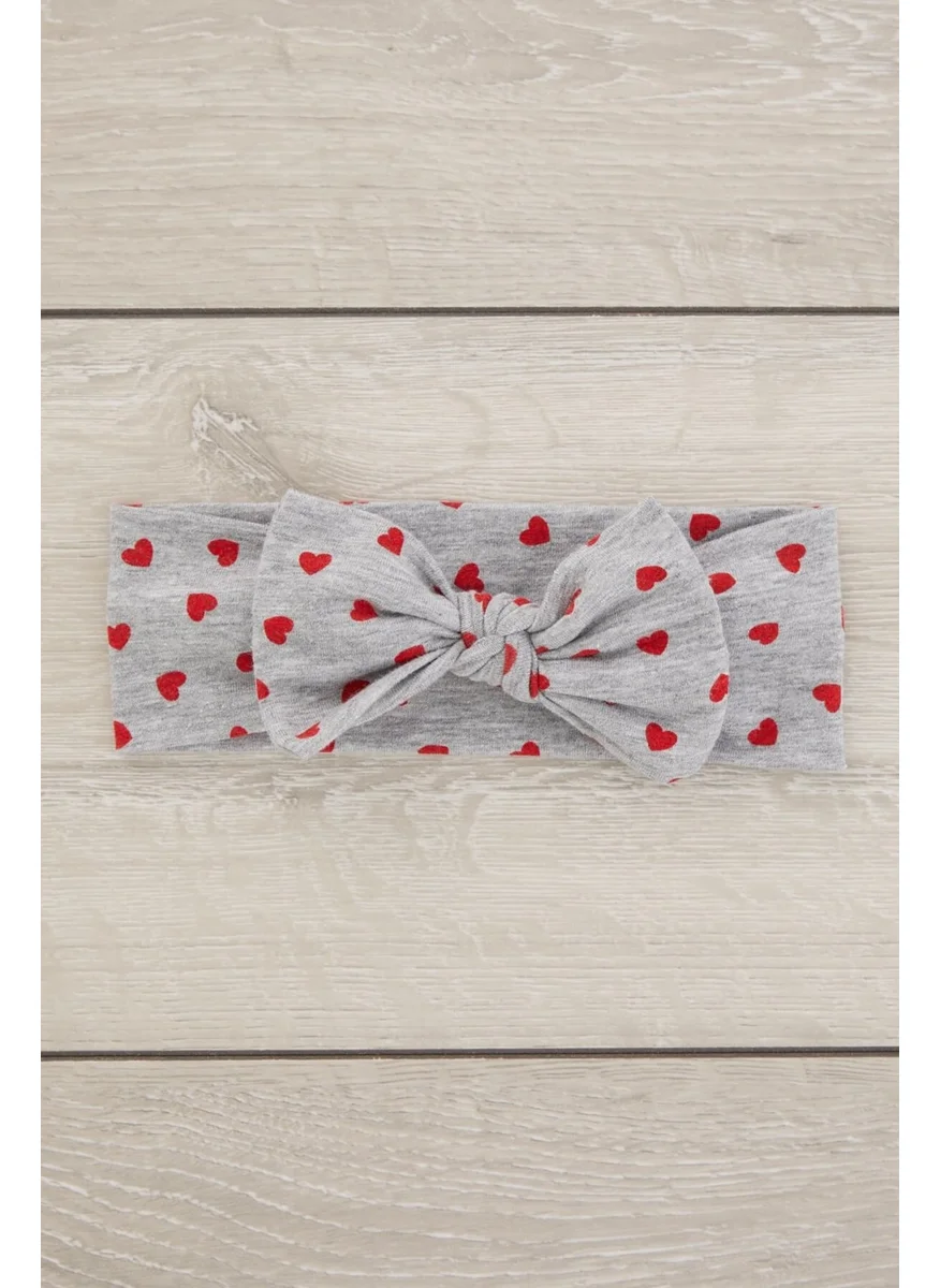 Babygiz Gray Red Handmade Soft Bow Tied Natural Cotton Combed Cotton Baby Kids Girls Bandana Legendary Series