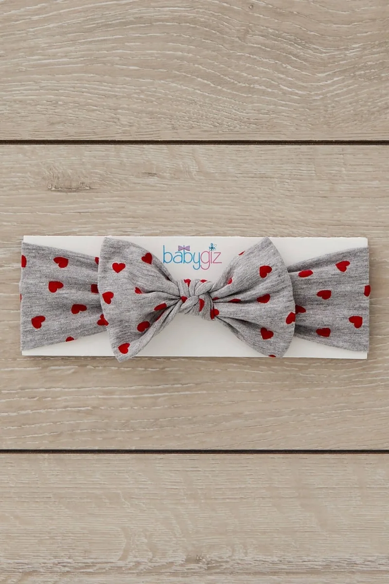 بيبيجيز Gray Red Handmade Soft Bow Tied Natural Cotton Combed Cotton Baby Kids Girls Bandana Legendary Series