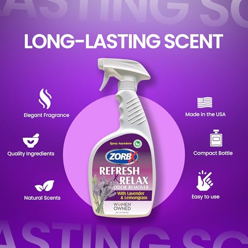 ZORBX Lavender & Lemongrass Spray, 24 Oz - All-Purpose Deodorizer, Refreshes Fabric, Removes Strong Odors, Perfect for Home, Car, Gym, Laundry - Image 2