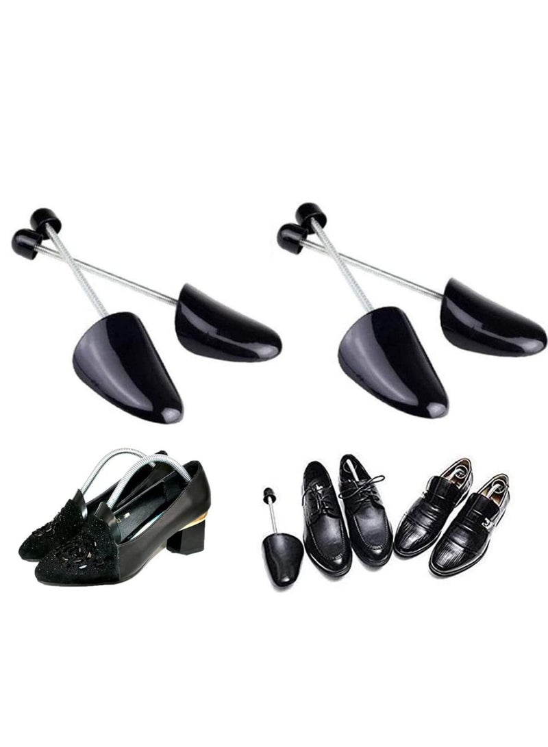 Y&D Plastic Shoe Tree Stretcher Shaper Black, Adjustable Length for Men Boot Holder Organizers Shape Support with Tension Spring Coil 2 Pairs  - Image 1