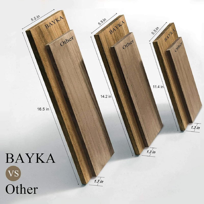BAYKA Wall Shelves for Bedroom Decor, Floating Wall Shelves for Living Room Kitchen Storage, Wall Mounted Rustic Wood Floating Shelves for Kids Books, Corner Shelves for Bathroom(Brownï¼ŒSet of 3) - Image 3