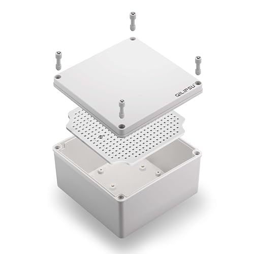 QILIPSU Outdoor Junction Box IP67 Waterproof Project Box ABS Plastic Weatherproof Electrical Enclosure Gray Cover (4.9"x4.9"x3") - Image 1