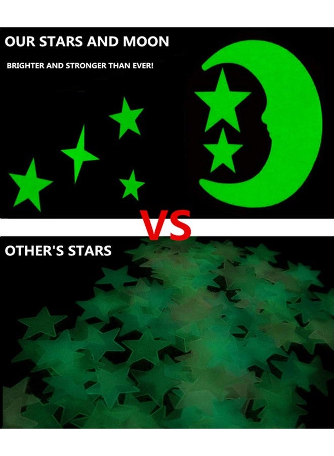 Aooyaoo Glow In The Dark Stars - Glow Stars Stickers For Ceiling,Self Adhesive 3D Glowing Stars And Moon For Starry Sky,Wall Decals For Kids Rooms,Wall Stickers For Bedroom(200 Stars,1 Moon - Image 3