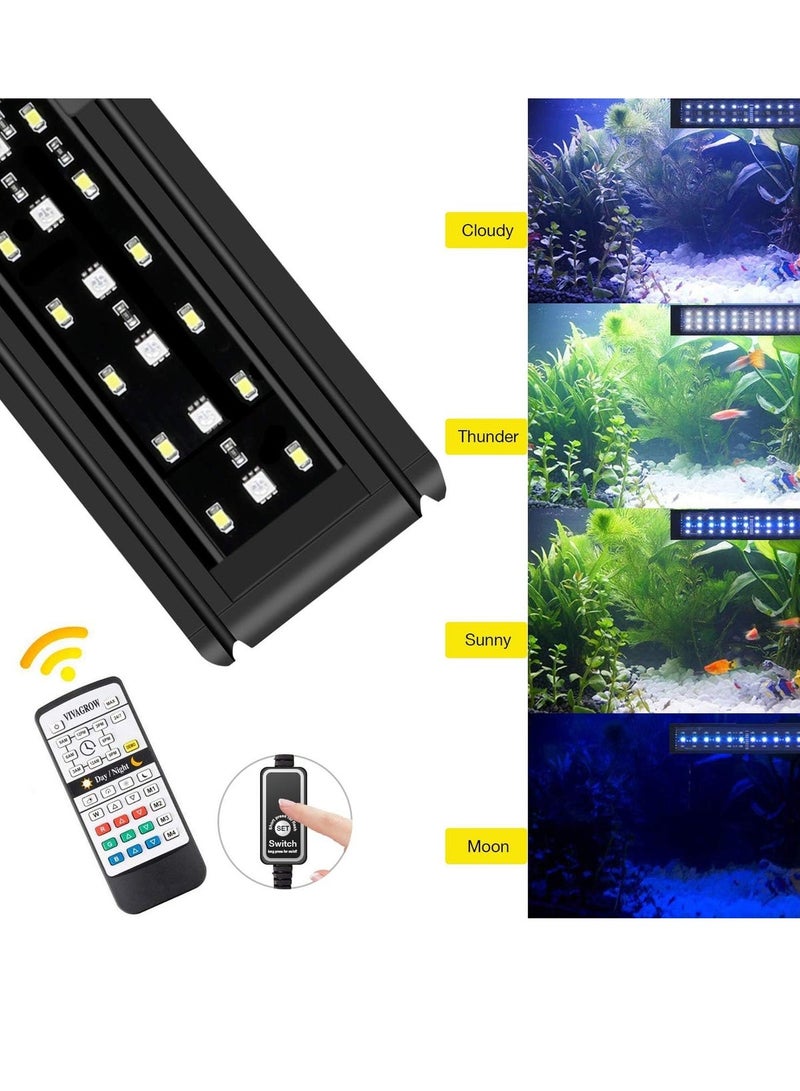 Lezonic Aquarium LED Light, Full Spectrum Fish Tank Clip on Light with Remote, Color Changing Lighting for Reef Coral Aquatic Plants and Fish Keeping，With UK PLUG - Image 2