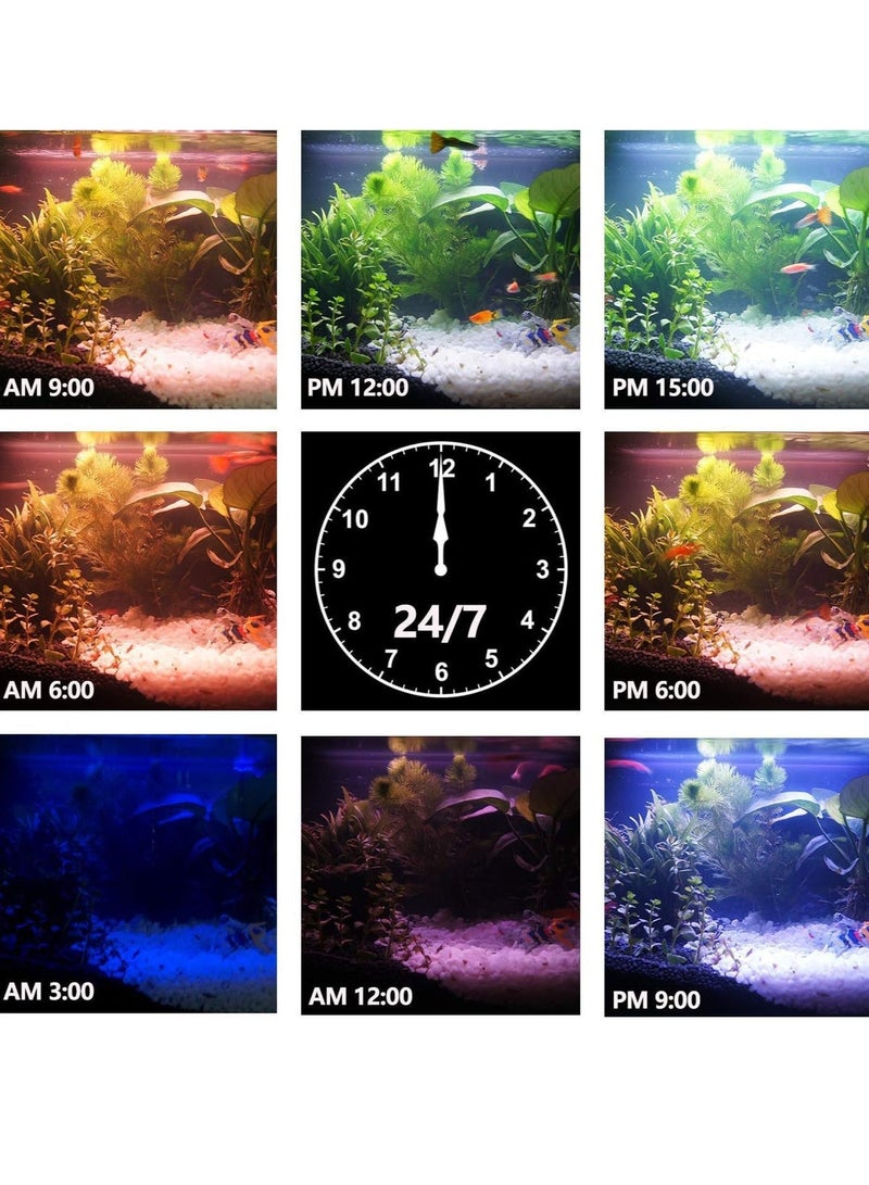 Lezonic Aquarium LED Light, Full Spectrum Fish Tank Clip on Light with Remote, Color Changing Lighting for Reef Coral Aquatic Plants and Fish Keeping，With UK PLUG - Image 3