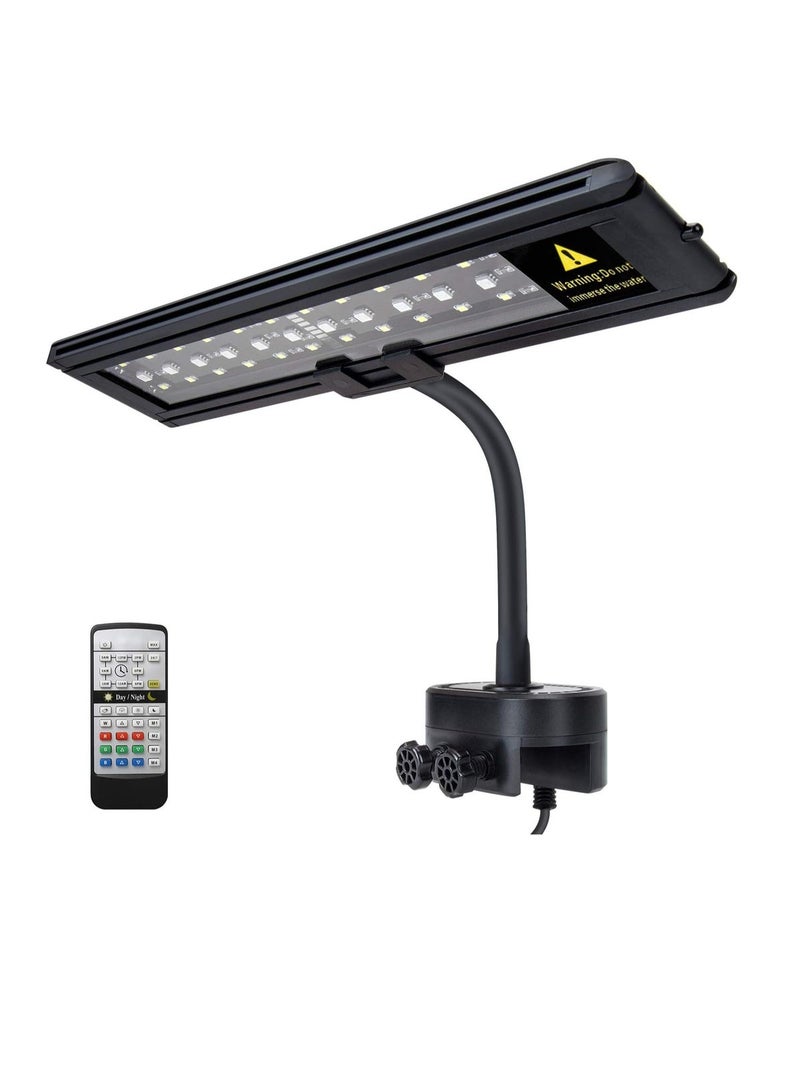 Lezonic Aquarium LED Light, Full Spectrum Fish Tank Clip on Light with Remote, Color Changing Lighting for Reef Coral Aquatic Plants and Fish Keeping，With UK PLUG - Image 1