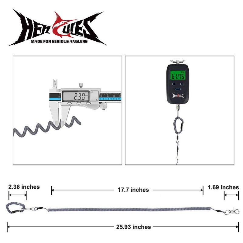 HERCULES M4 Heavy Duty Fishing Lanyard (Pack of 2 Gray, 17.7") - Image 3