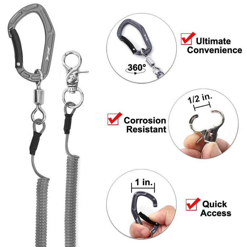 HERCULES M4 Heavy Duty Fishing Lanyard (Pack of 2 Gray, 17.7") - Image 4