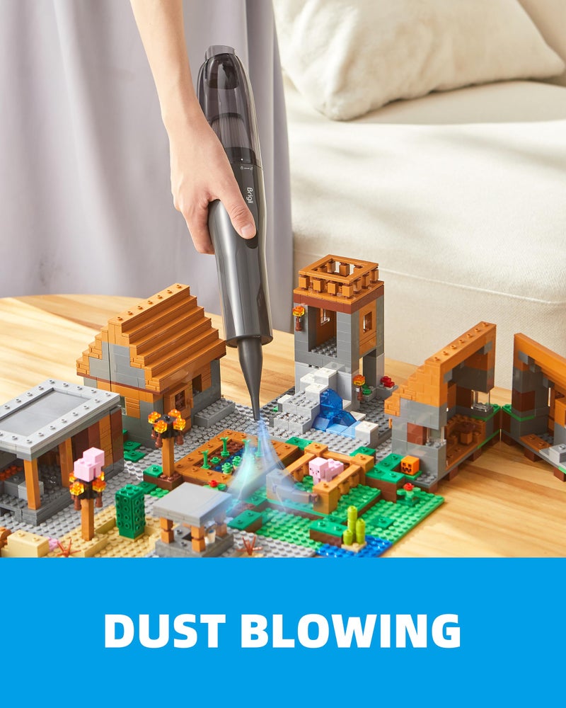 Brigii مكنسة بريجي كريفيس، مكنسة صغيرة بدون سلك، مكنسة يدوية 2 في 1 ومجفف هواء، خفيفة الوزن 0.88 رطل، قابلة للشحن عبر USB-C - M5 - Image 5