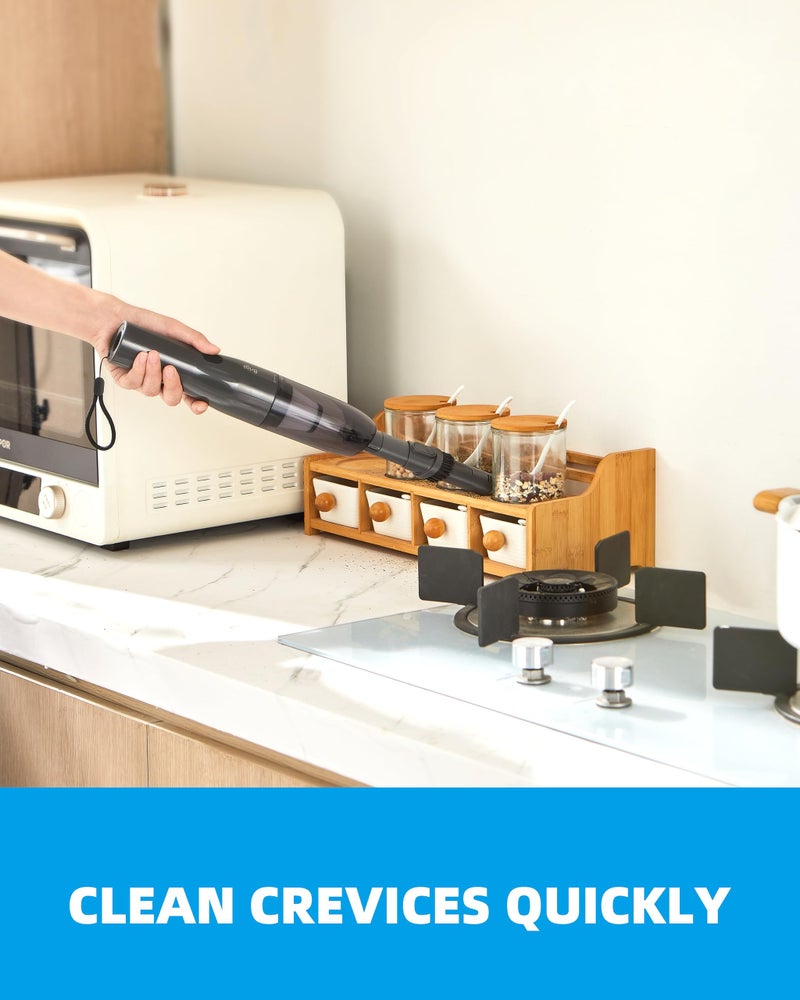 Brigii مكنسة بريجي كريفيس، مكنسة صغيرة بدون سلك، مكنسة يدوية 2 في 1 ومجفف هواء، خفيفة الوزن 0.88 رطل، قابلة للشحن عبر USB-C - M5 - Image 2