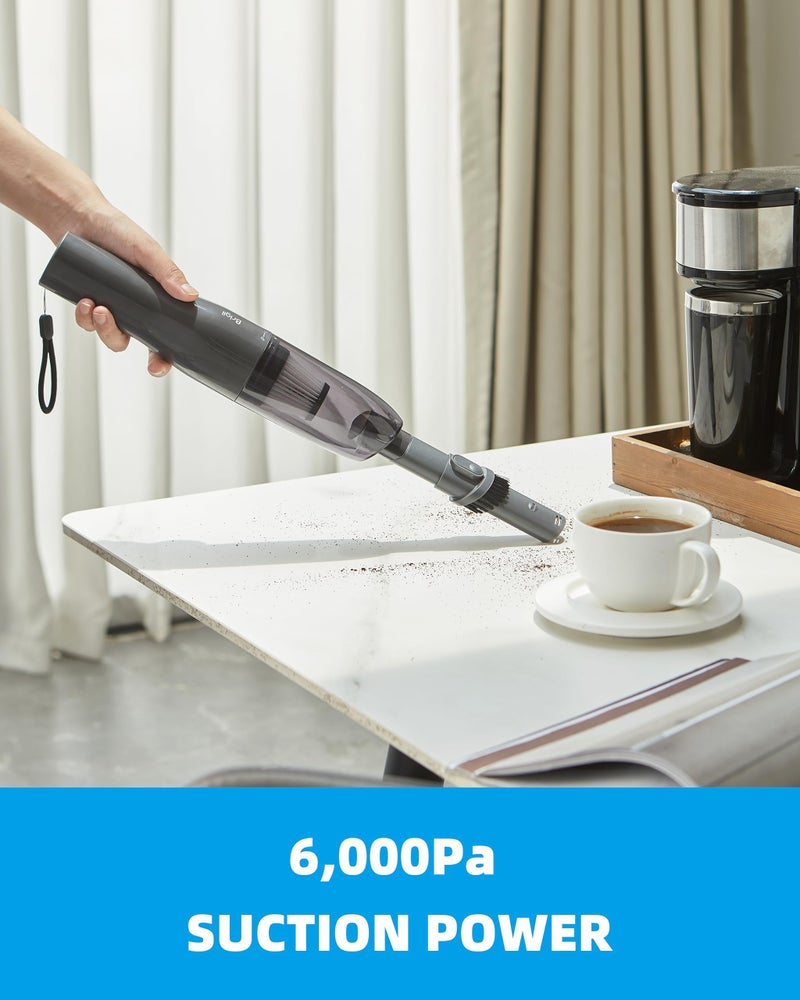 Brigii مكنسة بريجي كريفيس، مكنسة صغيرة بدون سلك، مكنسة يدوية 2 في 1 ومجفف هواء، خفيفة الوزن 0.88 رطل، قابلة للشحن عبر USB-C - M5 - Image 3