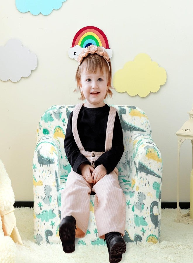 ALIMORDEN كرسي أليموردن للأطفال فائق النعومة محشو برغوة ناعمة، أريكة فردية مريحة للأولاد والبنات، بتصميم ديناصور - Image 3