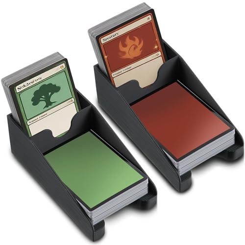 ElectricWise 2 PCS Draw and Discard Card Game Holder for Standard Sized Cards and Sleeves 3D Printed Card Dispenser Deck Organizer Non Slip Design on The Bottom Compatible with TCG for Game Night - Image 1