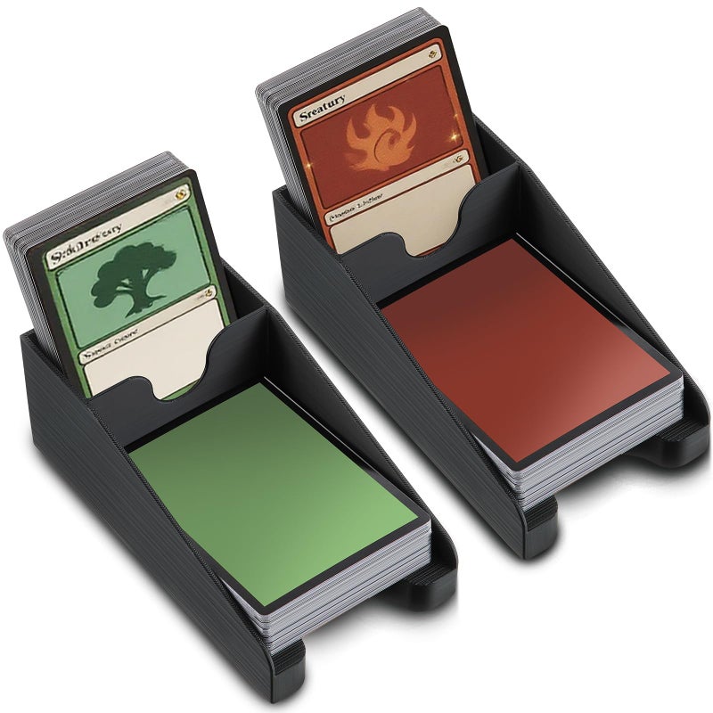 ElectricWise 2 PCS Draw and Discard Card Game Holder for Standard Sized Cards and Sleeves 3D Printed Card Dispenser Deck Organizer Non Slip Design on The Bottom Compatible with TCG for Game Night - Image 3
