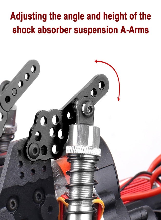 Hobbyfire Aluminum Shock Mount Lift Kit Set for 1/10 Axial SCX10 90046 D90 D110 RC Crawler Car Truck Upgrades Parts (Black) - Image 4
