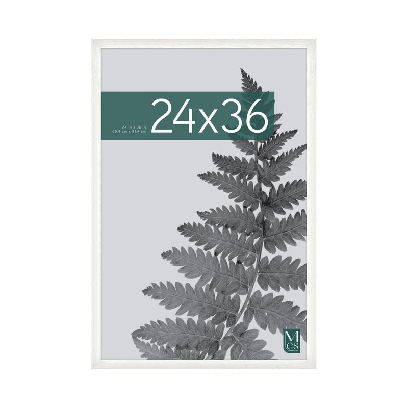 MCS Studio Gallery 24x36 Poster Frame White Woodgrain Vertical  Horizontal Wall Hanging Large Picture Frame for Photos Posters  Art Prints 1Pack