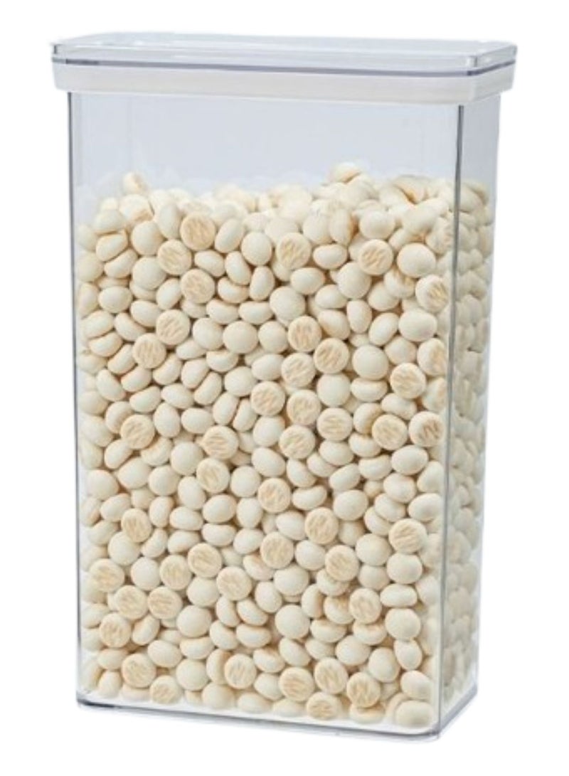 Homesmiths 3.4 Liter Airtight Food Storage Container, L 17.5 X B 10.5 x H 27.5 cm – Clear, Space-Saving, Moisture-Proof Kitchen Organizer for Pantry, Snacks, Cereals, Grains, or Dry Food - Image 1