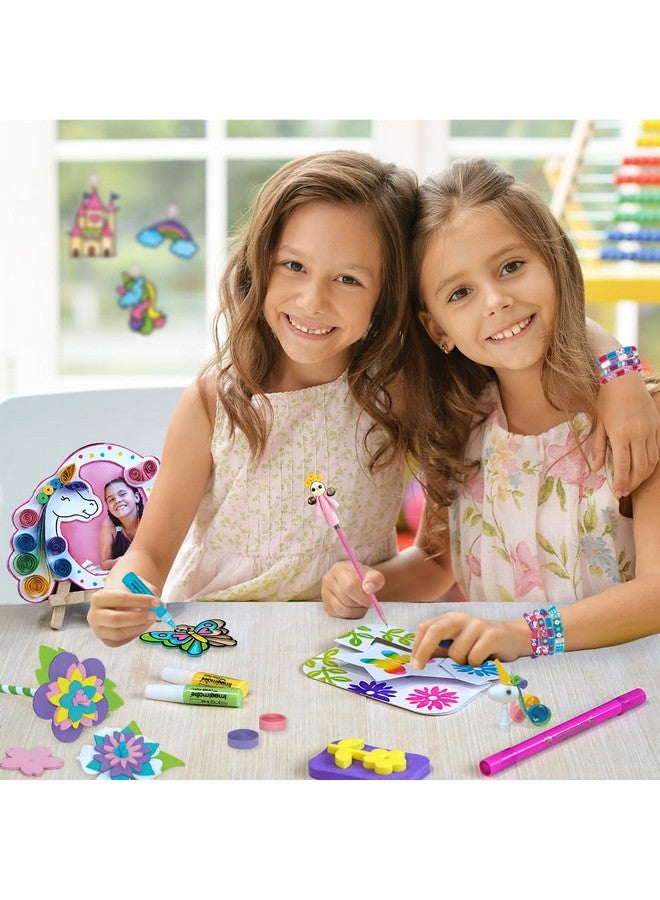 إيماجيميك مجموعة الحرف اليدوية الرائعة - الفنون والحرف اليدوية للأطفال من سن 6 إلى 8 سنوات - مجموعات مصيدة الشمس للأطفال - الرسم على الزجاج، مجموعة لف الورق، طوابع للأطفال - ألعاب أميرات، وحيد القرن - هدايا للفتيات من سن 5 و6 و7 و8 و9 سنوات - متعدد الألوان - Image 5