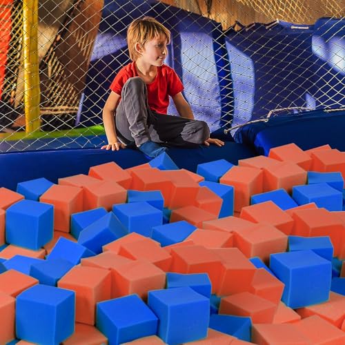 TAYUQEE Foam Pit Cubes, 24 PCS 5 Inches Gymnastics Foam Blocks Trampoline Blocks, Multi-Sport Protective Padding for Freerunning, Trampoline, Parkour, Skate Parks & BMX - Dark Blue & Orange - Image 5