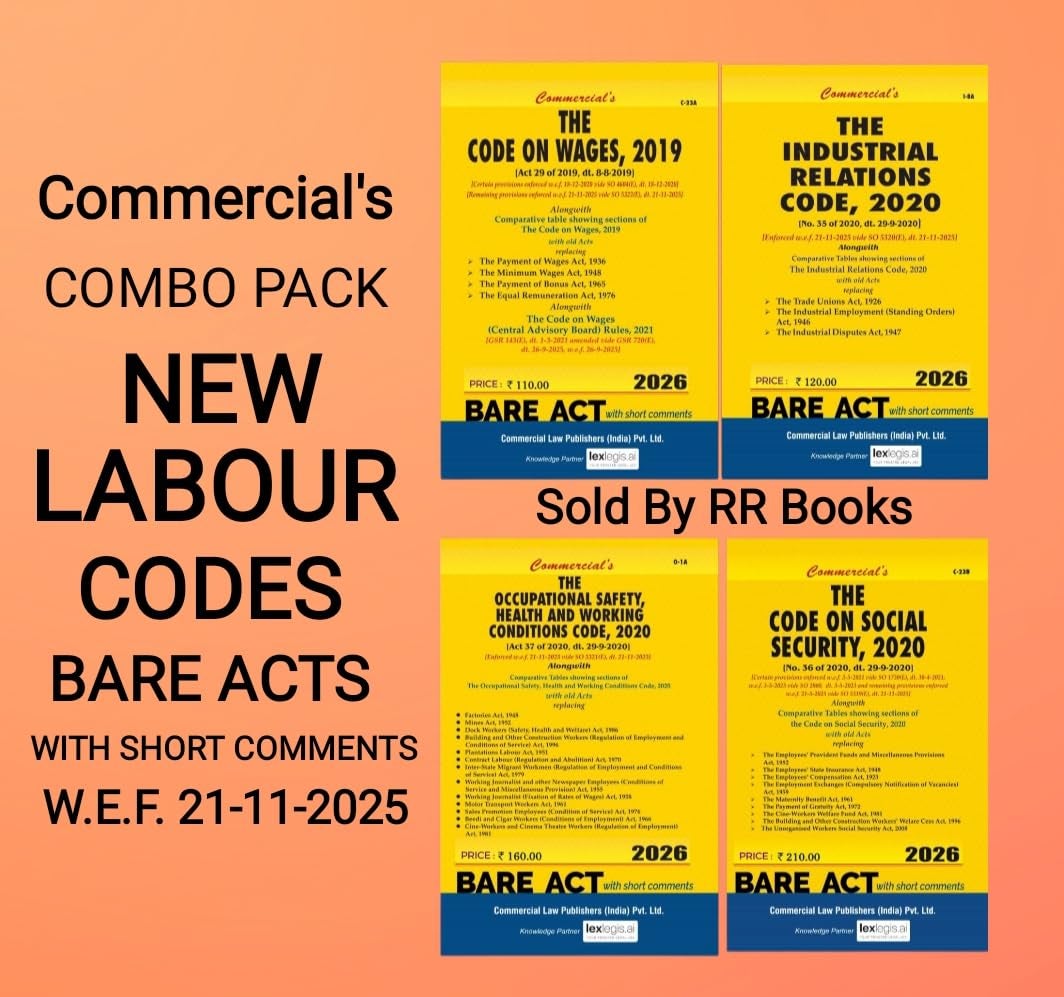 Commercial's COMBO PACK NEW LABOUR CODES BARE ACTS WITH SHORT COMMENTS ...