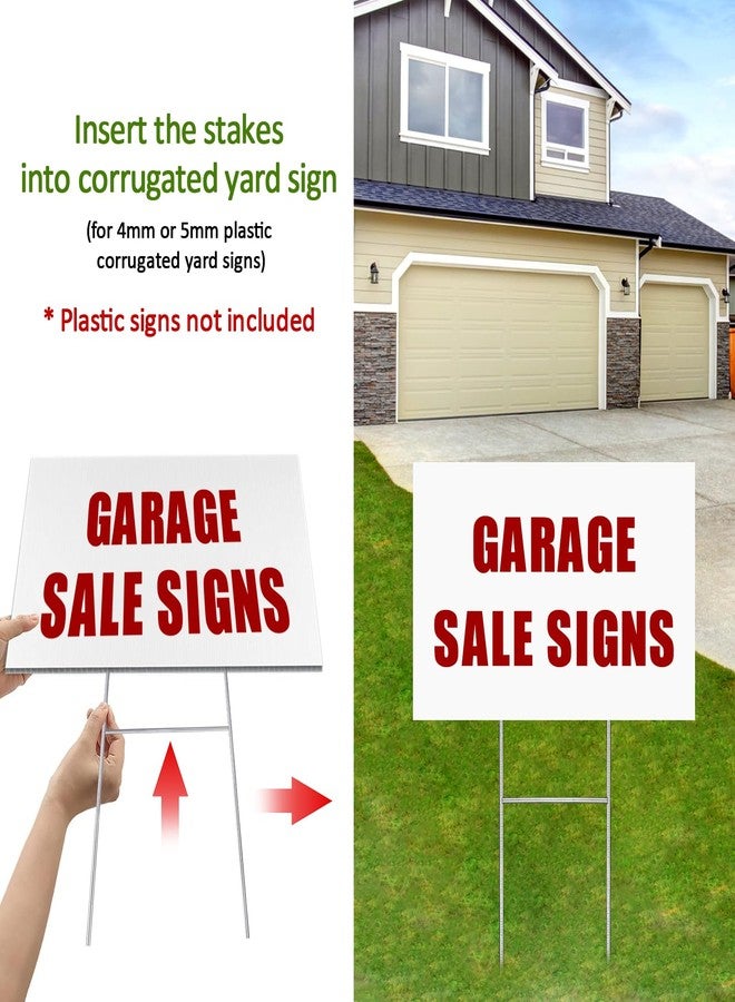 FAAYUCK 6 Pack Yard Sign Stakes, 17X6 INCH H Frames Metal Stakes for Yard Signs for Ground Outdoor, Yard Sign Holder Stand for Corrugated Plastic Sign, Blank Lawn Sign, Estate Garage Sale - Image 4