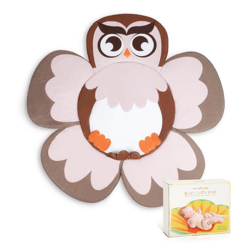 YooxArmor Baby Bath Pad for Infant Bathtub Sink NonSlip Flower Bathtub for Infants 06 Months Soft Baby Sink Bath Cushion for Babies Bath Time Newborns Bath Essentials Must HavesOwl - Image 2
