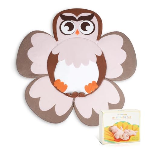 YooxArmor Baby Bath Pad for Infant Bathtub Sink NonSlip Flower Bathtub for Infants 06 Months Soft Baby Sink Bath Cushion for Babies Bath Time Newborns Bath Essentials Must HavesOwl - Image 1