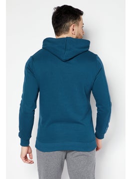 Nordland Men Sportswear Fit Outdoor Hooded Sweatshirt, Teal Blue  - Image 4