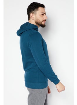 Nordland Men Sportswear Fit Outdoor Hooded Sweatshirt, Teal Blue  - Image 2