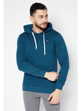 Nordland Men Sportswear Fit Outdoor Hooded Sweatshirt, Teal Blue  - Image 1