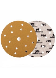 RHINOMOTIVE RHINOMOTIVE - MULTI PURPOSE GOLD ABRASIVE DISCS Grit 80 100Pcs Per Box  - Image 1