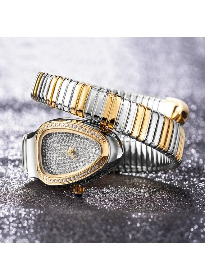 MISS FOX Designer new models Women's snake watches Luxury diamond dial stainless steel quartz watches Fashion women's dress jewelry Diamond watches Gifts for women - Image 2