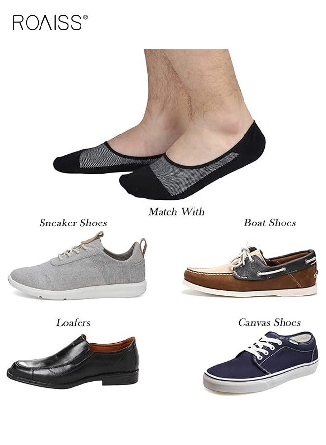 roaiss 3-Pair Men's Socks Set, Breathable Cotton Oversized Crew Socks, Invisible Design, Athletic Casual Low-Cut Socks, Suitable for Wide Feet, Moisture-Wicking - Image 3