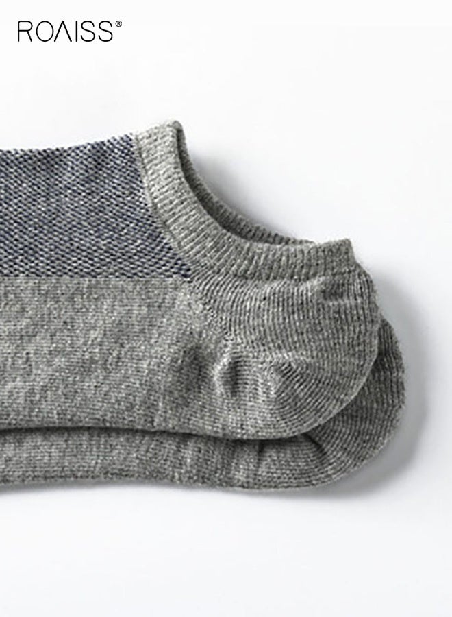 roaiss 3-Pair Men's Socks Set, Breathable Cotton Oversized Crew Socks, Invisible Design, Athletic Casual Low-Cut Socks, Suitable for Wide Feet, Moisture-Wicking - Image 5