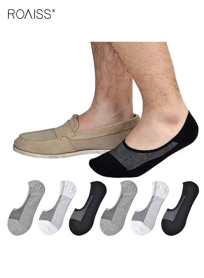 roaiss 3-Pair Men's Socks Set, Breathable Cotton Oversized Crew Socks, Invisible Design, Athletic Casual Low-Cut Socks, Suitable for Wide Feet, Moisture-Wicking - Image 1