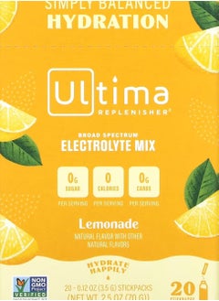 Ultima Replenisher Electrolyte Drink Mix Lemonade 20 Packets 0.12 oz 3.5 g  - Image 1