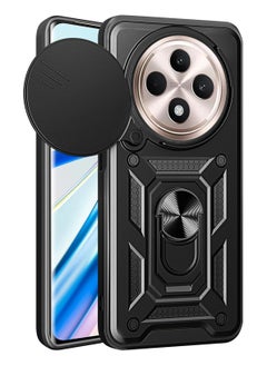 Generic Shield Full Protection Case With Metal Ring &Slide Camera Cover For Oppo Reno 12f case  - Image 1