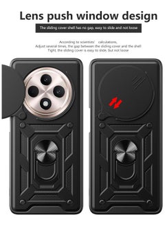 Generic Shield Full Protection Case With Metal Ring &Slide Camera Cover For Oppo Reno 12f case  - Image 2