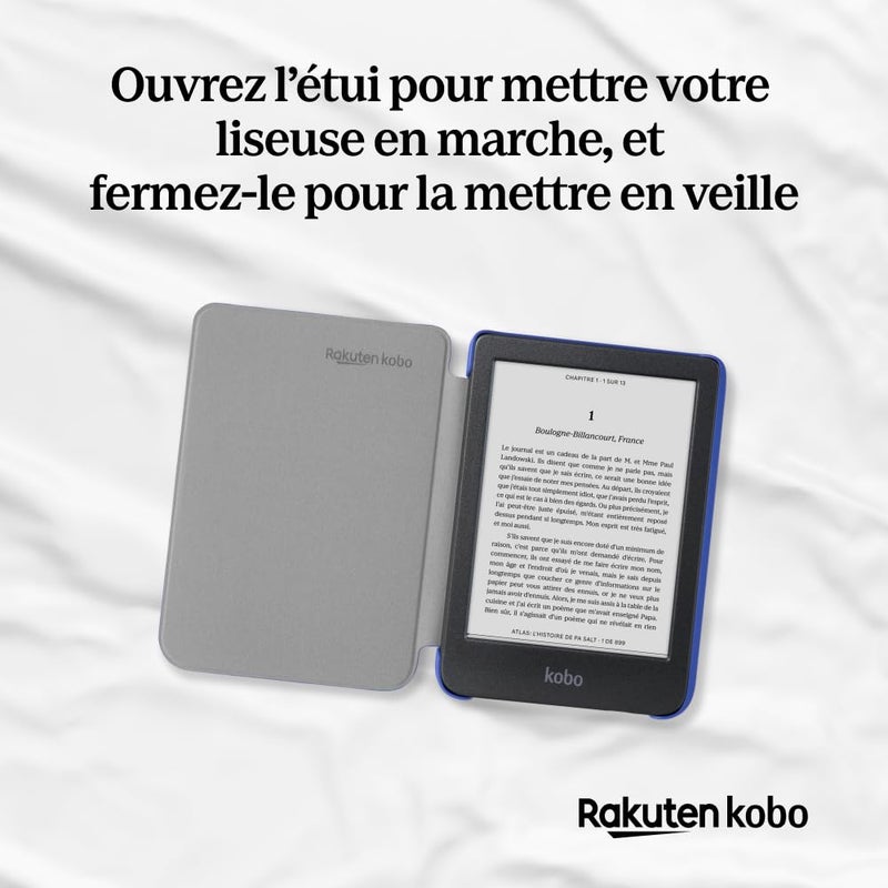 Kobo Clara Colour/BW SleepCover Case | Cobalt Blue Basic | Sleep/Wake Technology | Vegan Leather | Compatible with 6” Clara Colour/BW eReader - Image 5