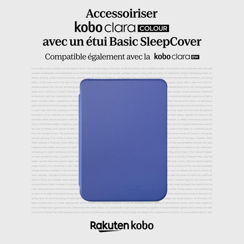 Kobo Clara Colour/BW SleepCover Case | Cobalt Blue Basic | Sleep/Wake Technology | Vegan Leather | Compatible with 6” Clara Colour/BW eReader - Image 4