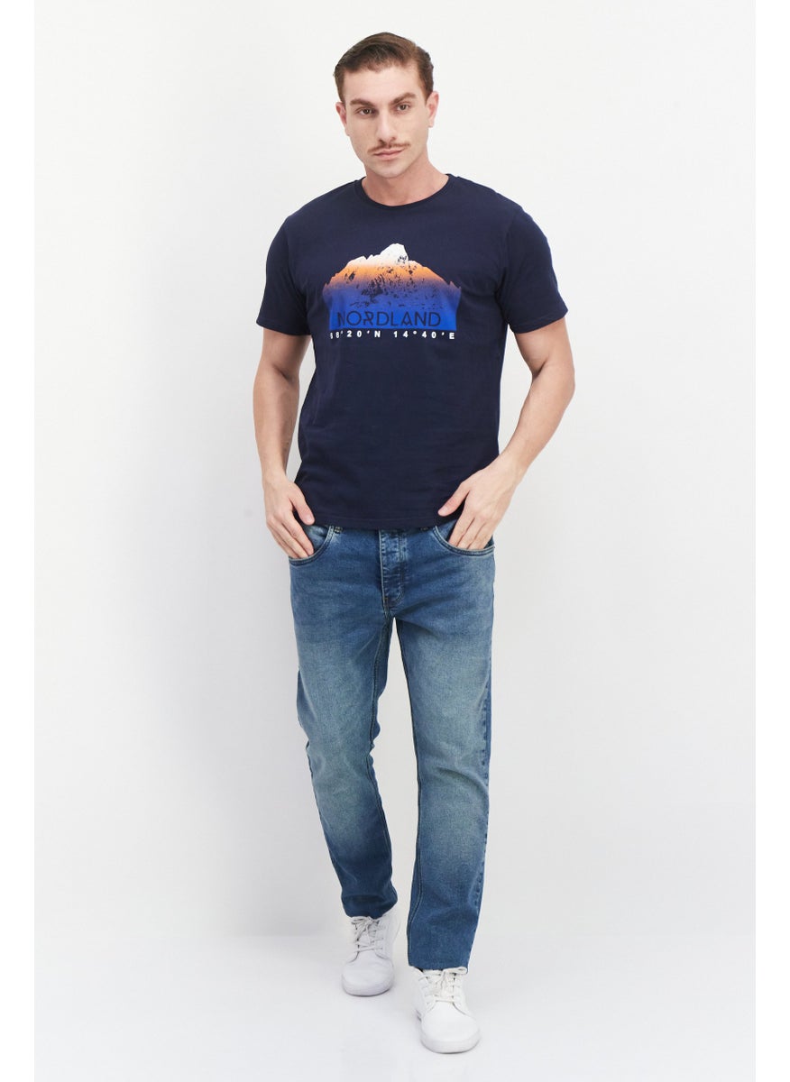 Men Crew Neck Short Sleeves Graphic Print T-Shirt, Navy Blue Combo - pzsku/Z96DB71C2DDCDE5A7DCF8Z/45/_/1740320125/cf33b174-f879-424a-a39f-b1a77049879c