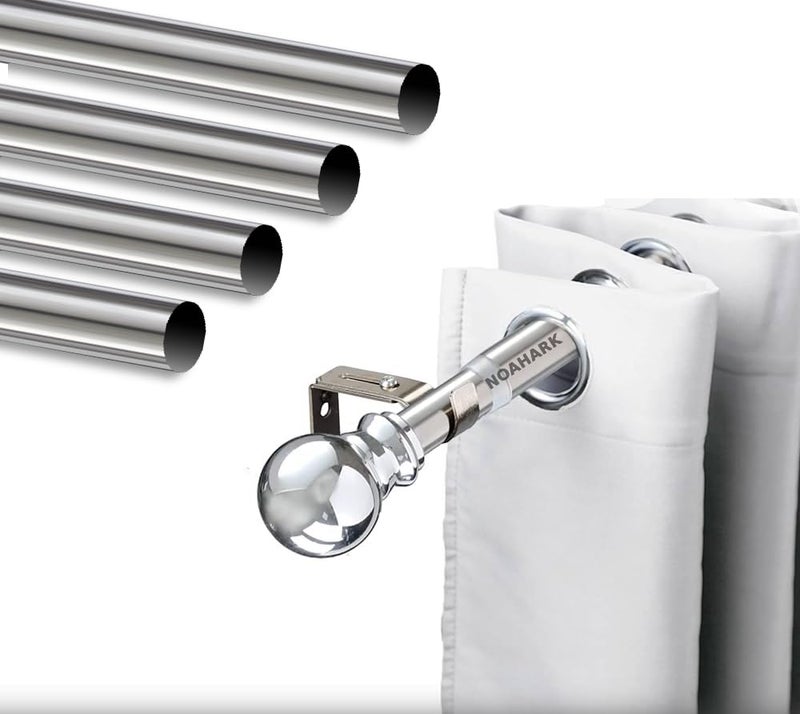 NOAHARK Stainless Steel Curtain Rod Steel Curtain Pipe for Door and Window AntiRust SS Shower Curtain Rods Pipes for Home and Office Only Pipes1 Rod 6 Feet