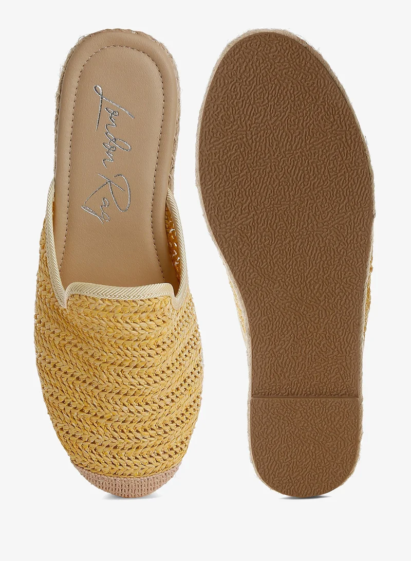 London Rag yellow Raffia Espadrilles Mules in Yellow for Women | Best Price UAE