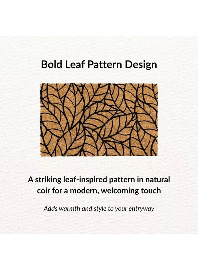 LUANCE Leaf Print Anti-Slip Rectangular Door Mat Brown and Black 45 x 75 cm 140591080 - Image 4