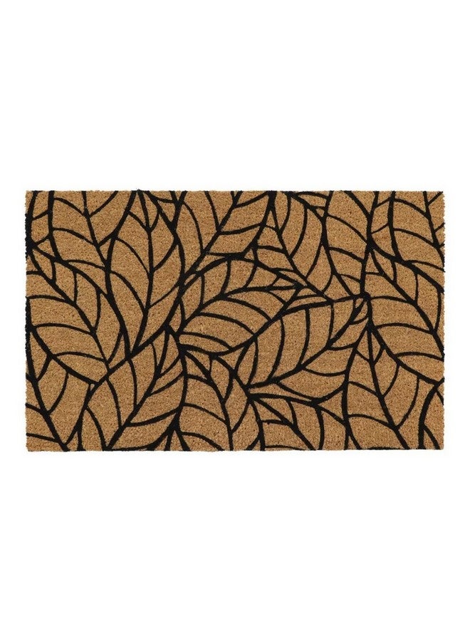 LUANCE Leaf Print Anti-Slip Rectangular Door Mat Brown and Black 45 x 75 cm 140591080 - Image 1