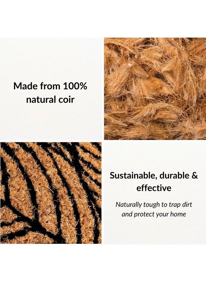 LUANCE Leaf Print Anti-Slip Rectangular Door Mat Brown and Black 45 x 75 cm 140591080 - Image 5