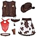 TOGROP Cowgirl Costume for Girls 6pcs Set Kids Dress Up Birthday Halloween Party Cosplay 35T - Image 2